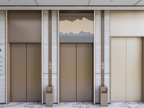 Modern elevator hall elevator elevator door free