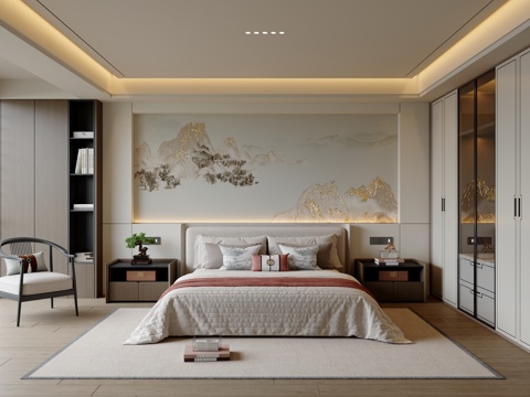 New Chinese-style master bedroom