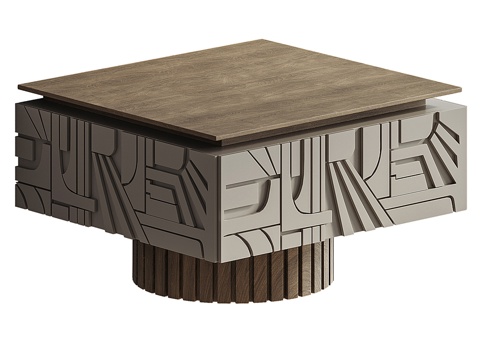 Quiet three-dimensional relief tea table