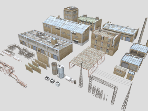 Modern Factory Building Retro Industrial Building Industrial Factory Building