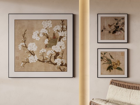 New Chinese Flower and Bird Painting Study Room Hanging Painting Bedside Hanging Painting Living Room Hanging Painting Hallway Hanging Painting