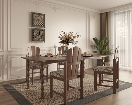 French Dining Table and Chair