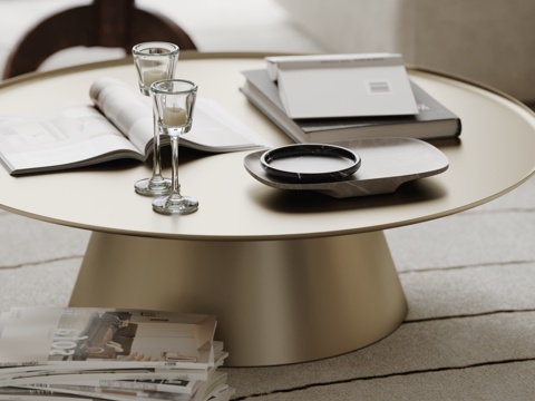 Modern round coffee table metal coffee table