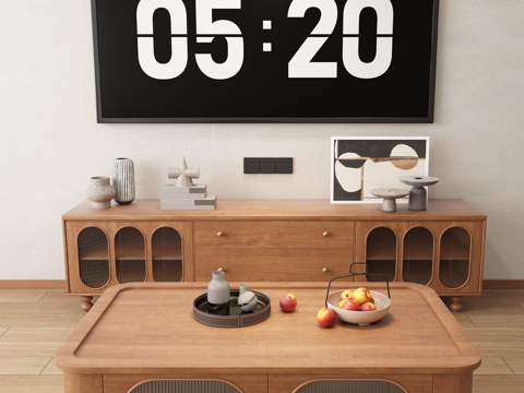 Nordic Solid Wood TV Cabinet