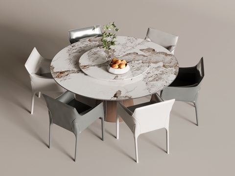 Modern round dining table and chair