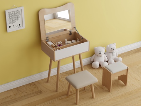 Cream Style Dressing Table Internet Celebrity Solid Wood Makeup Table