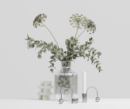 Modern vase floral green plant flower arrangement