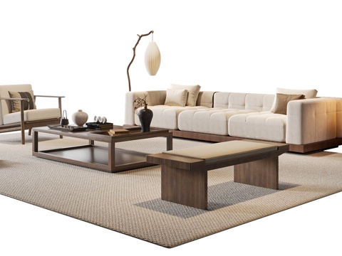 New Chinese Song Style Style Sofa Sectional Sofa