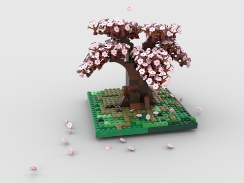 LEGO toy blocks sakura tree toy