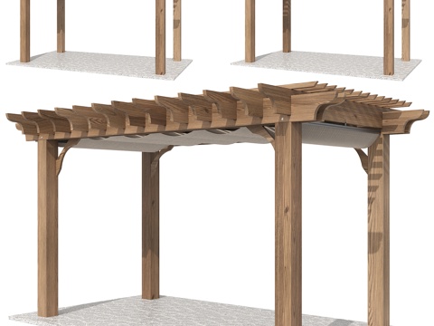 Wooden pergola pavilion