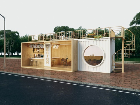 Modern Container Milk Tea Shop, snack bar, barbecue shop