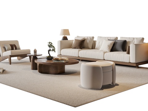 Neo-Chinese Style Sectional Sofa Song Style Sofa