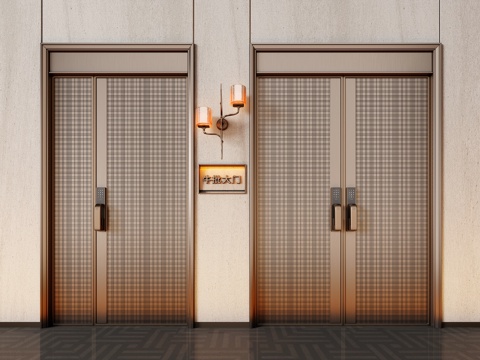 Modern double door copper door entry door villa door