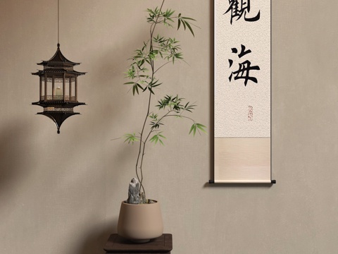 New Chinese Bonsai Chandelier Hanging Painting