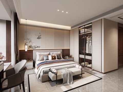 New Chinese-style master bedroom