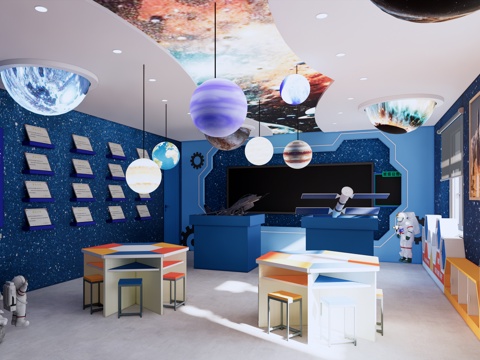 Modern school science and technology classroom