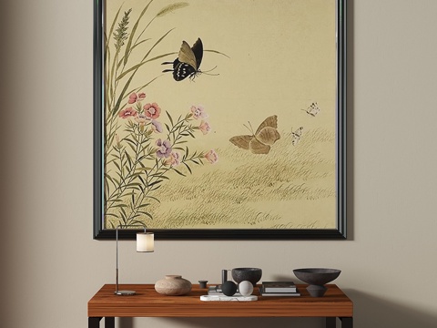 Mid-century Style Butterfly Painting Decorative Painting