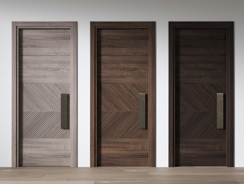 Log style retro door single door wooden door