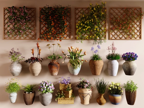 Pottery Pot Flower Pot Plant Wall Flower Wall Potted Plant