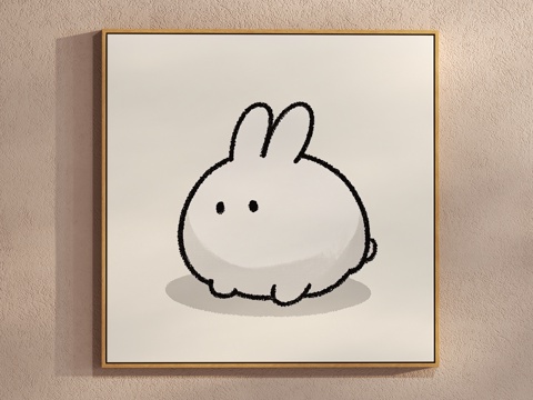 Cream Style Simple Rabbit Painting Cartoon Hanging Painting