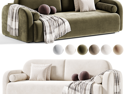 Cream style double sofa