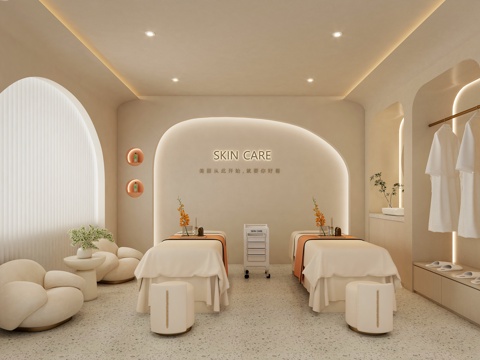 Cream style beauty salon beauty room