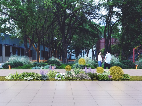 Modern flowerbed flower border