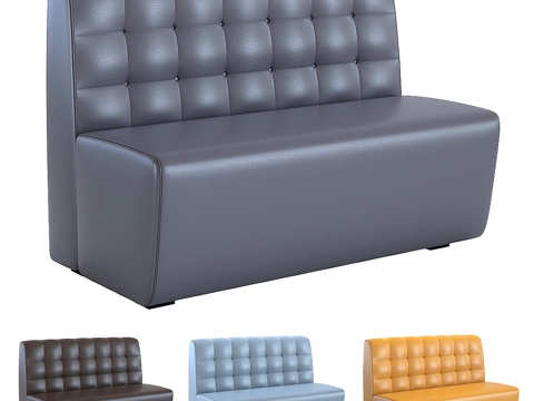 Modern Leather Booth Sofa Card Seat Sofa