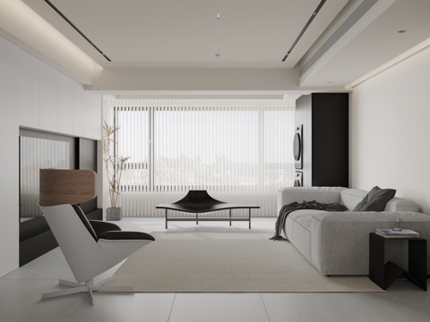 High gray living room