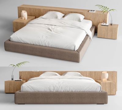 Log Style Double Bed