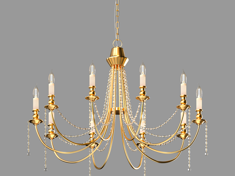 French multi-head chandelier candlestick chandelier