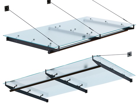 Canopy glass awning