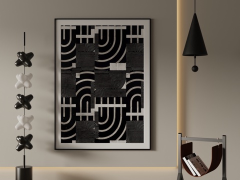 Modern Decorative Painting Black and White Abstract Painting