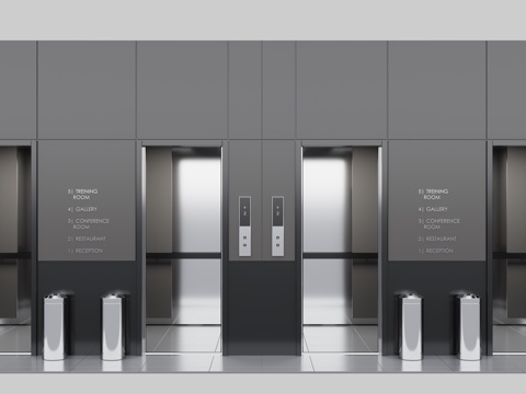 Modern elevator hall