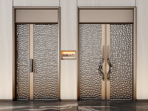 Modern double door door copper door entry door villa door