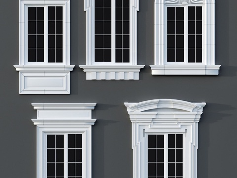 European style building window white solid wood window window eaves