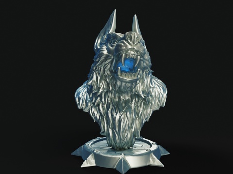 Wolf Head Sculpture