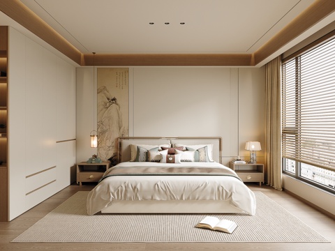 Neo-Chinese Style Bedroom Song Style Style Bedroom Master Bedroom