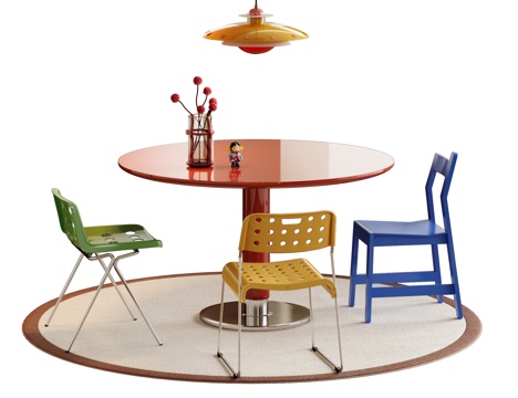 Mid-century Style dining table and chair dopamine dining table