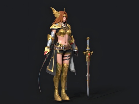 female warrior game character