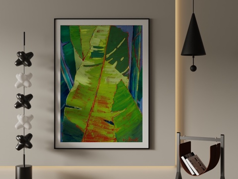 Modern Decorative Painting Green Hanging Painting