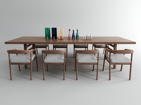 Modern Solid Wood Table and Chair Long Dining Table