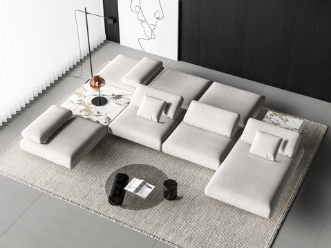 Poliform modern multi-person sofa backrest sofa stitching sofa