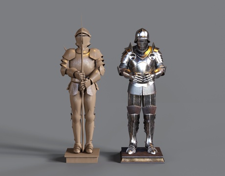 American Retro Roman Armored Samurai Figure Sculpture