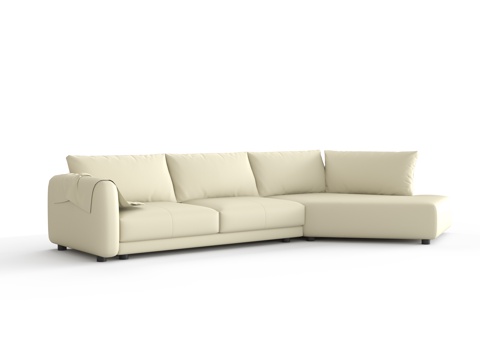 Cream Style soft bag three sofa