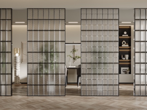 Glass brick partition porch partition