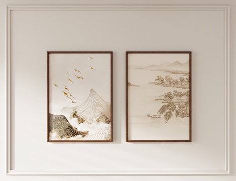 New Chinese Zen Hanging Painting Combination Hanging Painting