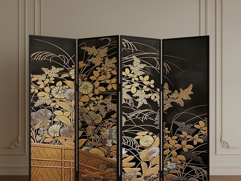 Middle Ancient Screen Folding Screen