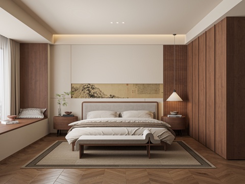 New Chinese-style master bedroom