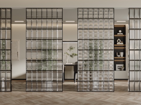 Glass brick partition porch partition